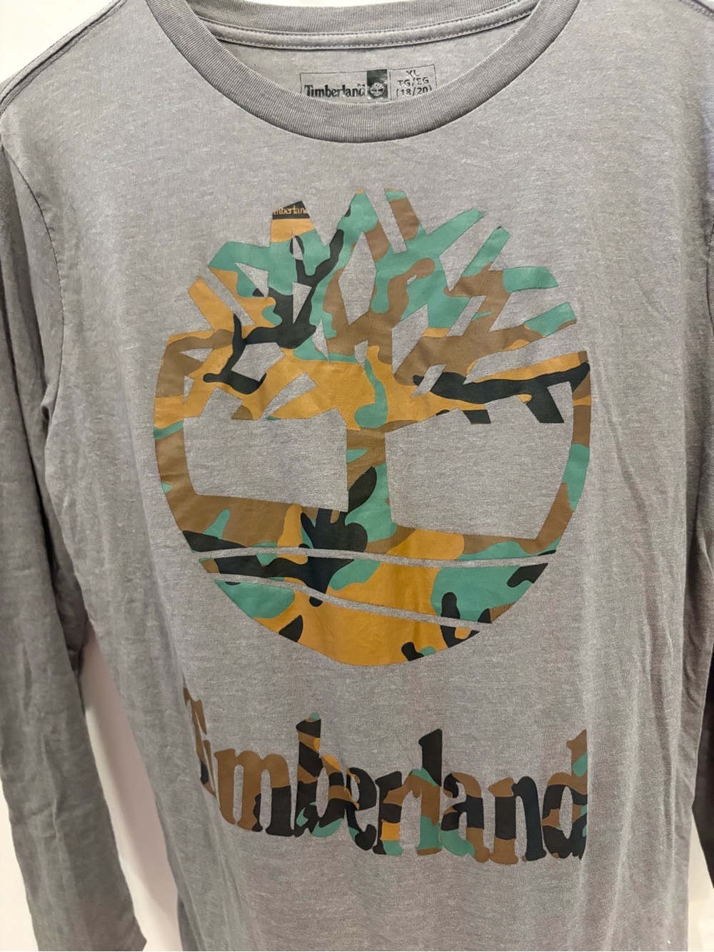 Timberland Camo Grey Long Sleeve Tee